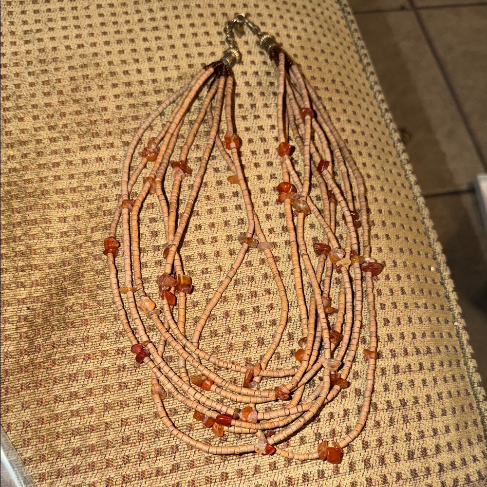 Coldwater CreekMulti-Strand Peach and Amber Beaded Necklace - Women Jewelry